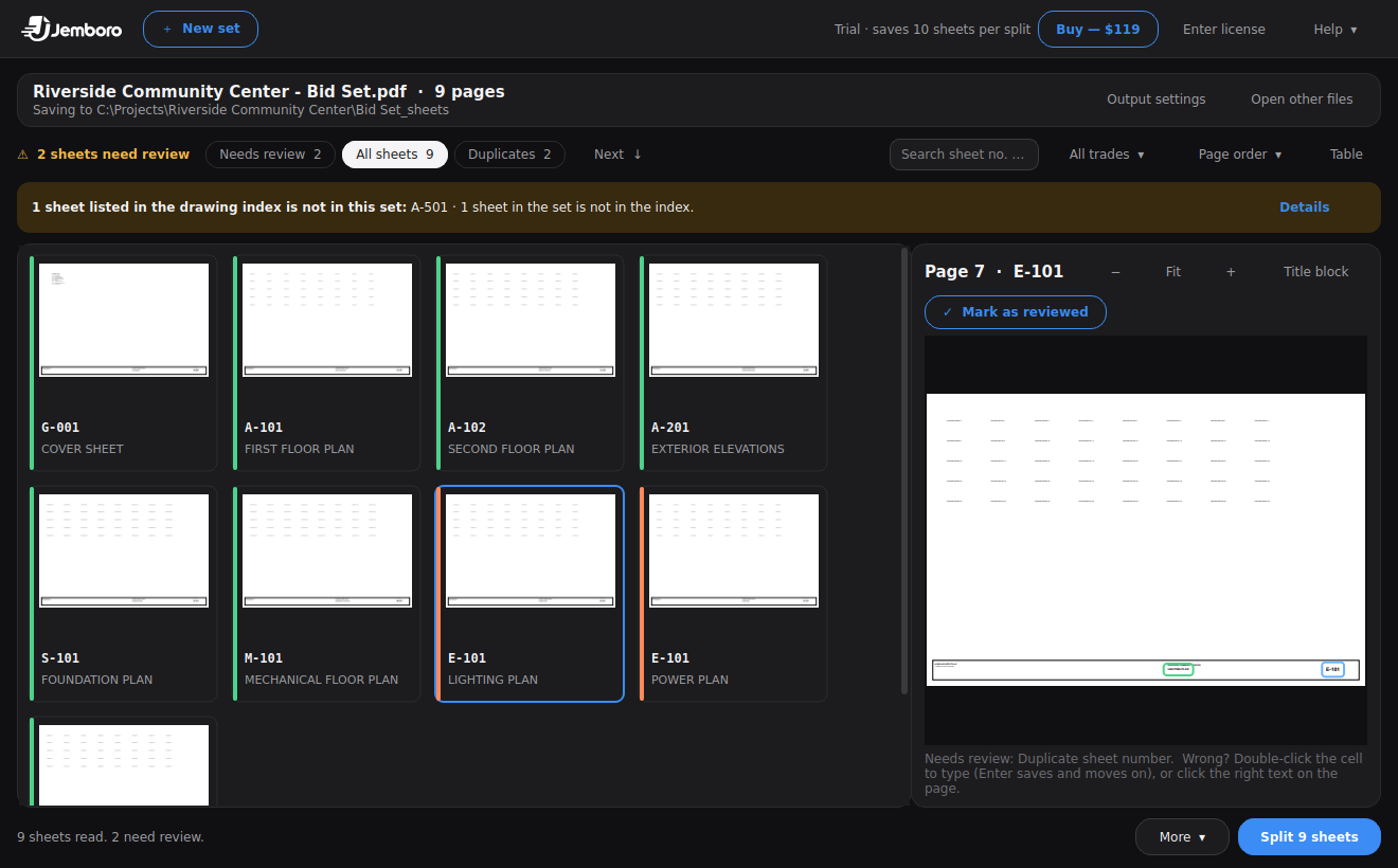 Thumbnail grid in dark mode
